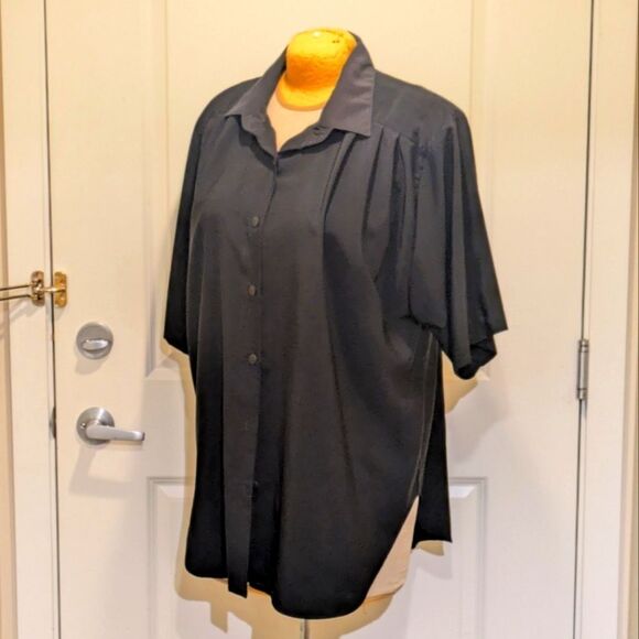 3/$30 Vintage 2X A Personal Touch Beautifully Draped Shoulder Pad Blouse - Picture 1 of 8